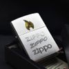 Zippo Mạ Satin Khắc Ngọn Lửa Zippo Và Logo ZK17