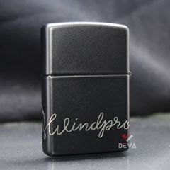 Zippo Sơn Đen Khắc Dòng Chữ Windproof Zippo Z42