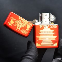 Zippo Sơn Đỏ Chủ Đề Á Đông Eastern Design Z104