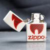 Zippo Sơn Trắng In Logo Ngọn Lửa Zippo Motif Z103