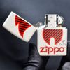 Zippo Sơn Trắng In Logo Ngọn Lửa Zippo Motif Z103