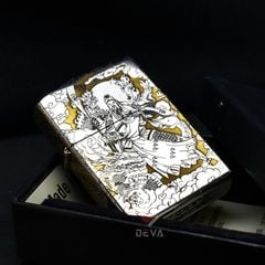 Zippo Khắc Thần Tài Quan Vũ Và Triệu Công Minh ZK25