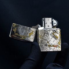 Zippo Khắc Thần Tài Quan Vũ Và Triệu Công Minh ZK25