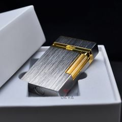 Bật Lửa Xăng Đá Calories Bạc Xước Viền Vàng CL-X02