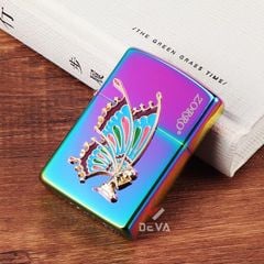 Bật lửa xăng đá Zorro ốp Emblem nàng tiên cánh bướm Z91826