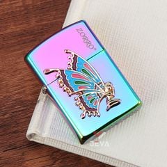 Bật lửa xăng đá Zorro ốp Emblem nàng tiên cánh bướm Z91826