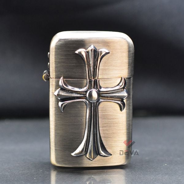 Bật Lửa Ronson Ốp Emblem Cây Thánh Giá R12