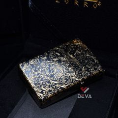 Bật lửa xăng đá Zorro hoa văn cổ điển mạ vàng bản giới hạn Z2-1079