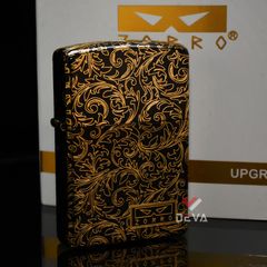 Bật lửa xăng đá Zorro hoa văn cổ điển mạ vàng bản giới hạn Z2-1079