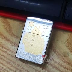 Bật lửa xăng Zorro khắc hình thuyền buồm cổ bản giới hạn Z92138