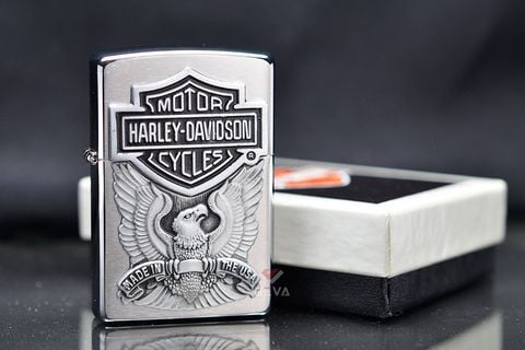 Bật Zippo Mỹ chính hãng ốp Emblem Harley Davidson Z94