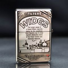 Zippo Bạc Khối Chặt Góc Khắc Chủ Đề Camel BK77