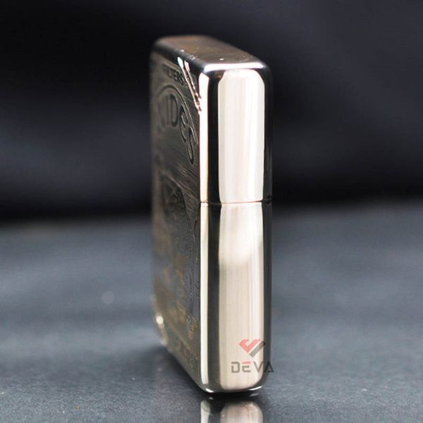 Zippo Bạc Khối Chặt Góc Khắc Chủ Đề Camel BK77