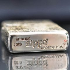 Zippo Bạc Khối Khắc Hình Phượng Hoàng Hồi Sinh BK22