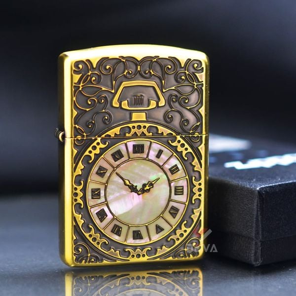 Mẫu Zippo Armor đồng hồ khảm trai ZN38