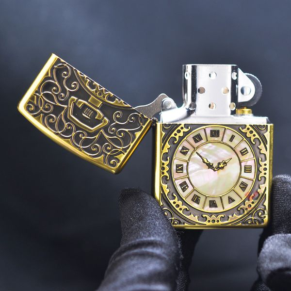Mẫu Zippo Armor đồng hồ khảm trai ZN38