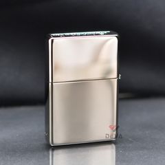 Zippo 2 Mộc Đáy Bottom Up Hoa Văn Silver Plate Titanium Coating ZN159