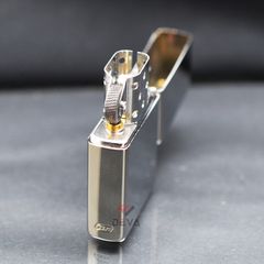 Zippo 2 Mộc Đáy Bottom Up Hoa Văn Silver Plate Titanium Coating ZN159