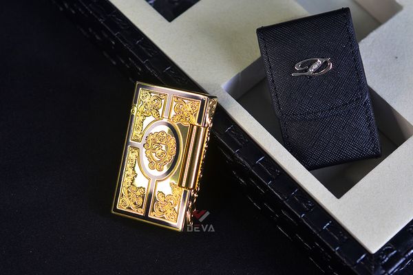 Set Quà Tặng Bật lửa ST Dupont sơn mài hoa văn cổ điển D214