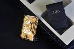 Set Quà Tặng Bật lửa ST Dupont sơn mài hoa văn cổ điển D214