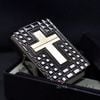 Zippo Armor Sơn Đen Khắc Nổi Cây Thánh Giá Mạ Vàng ZN79