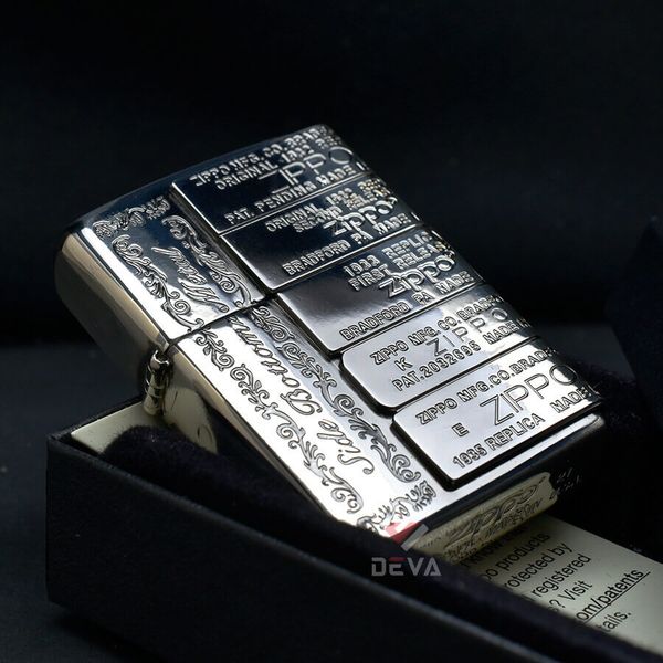 Zippo Ốp Lệch Emblem Mộc Đáy Zippo Qua Các Thời Kỳ ZN83