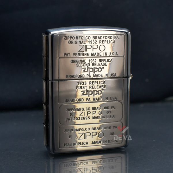 Zippo Ốp Lệch Emblem Mộc Đáy Zippo Qua Các Thời Kỳ ZN83
