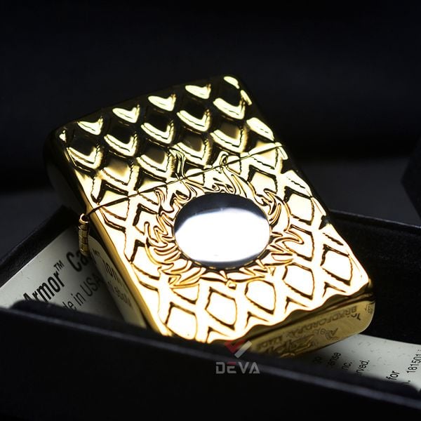 Zippo Armor Mạ Titanium Vàng Vảy Rồng Hỏa Long Châu ZN87