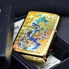 Zippo Armor Mạ Titanium Vàng Vảy Rồng Hỏa Long Châu ZN87