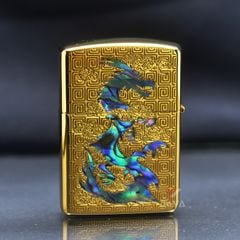 Zippo Armor Mạ Titanium Vàng Vảy Rồng Hỏa Long Châu ZN87