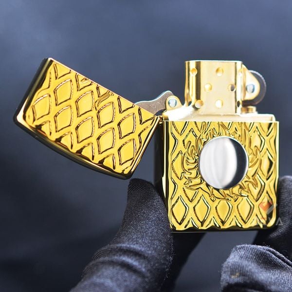 Zippo Armor Mạ Titanium Vàng Vảy Rồng Hỏa Long Châu ZN87