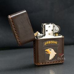 Zippo Bọc Da Khắc Logo Sư Đoàn Không Vận Hoa Kỳ Airborne ZN10