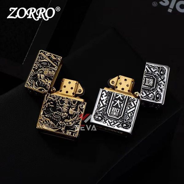Bật lửa xăng đá Zorro bọc vỏ dày khắc nổi Tôn Ngộ Không Z-KJ1023
