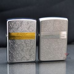 Bật lửa Zorro hoa văn Venetian viền ngang mạ vàng giới hạn Z92067