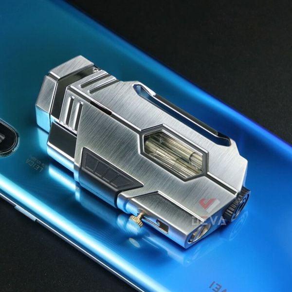 Bật lửa khò 2 tia chéo Cohiba ga trong suốt kèm đục COB 160