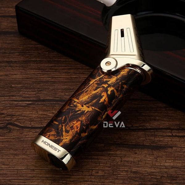Bật lửa chính hãng Honest khò 3 tia kèm ô cửa quan sát gas BCZ 831