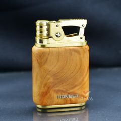 Bật lửa Honest xăng đá vỏ gỗ tự nhiên BCZ 789