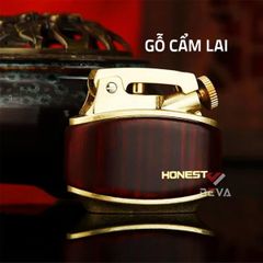 Bật lửa xăng đá Honest vỏ gỗ cao cấp đánh lửa tự động BCZ 808