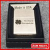 Zippo cỏ 4 lá trên nền bạc cổ ZK68