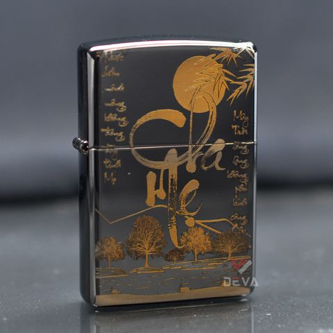 Zippo chủ đề cha mẹ màu đen Titan ZK79
