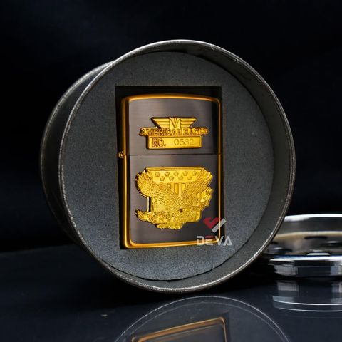 Set Zippo 1993 Emblem đại bàng kèm gạt tàn C01