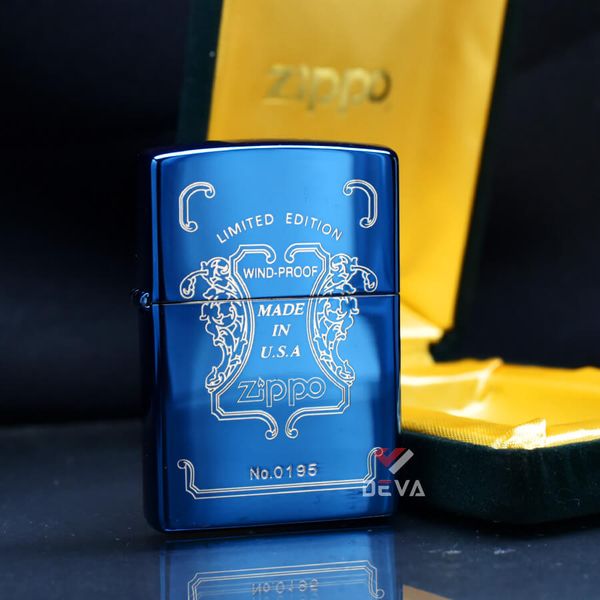 Zippo 1999 xanh hoa văn C26