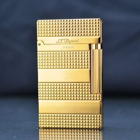 Bật Lửa ST Dupont Hồng Kông Kẻ Ngang So Le Hoa Văn Ô Vuông Nhỏ D72