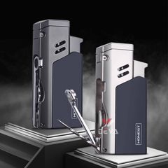 Bật lửa chính hãng Honest khò đại 1 tia kèm xiên và đục Cigar BCZ 761