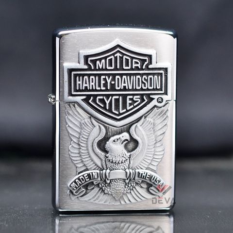 Bật Zippo Mỹ chính hãng ốp Emblem Harley Davidson Z94
