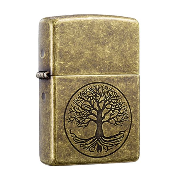 Zippo Đồng Bụi Khắc Cây Cuộc Đời Tree Of Life Z315