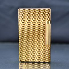 Bật lửa ST Dupont Mạ Vàng hoa văn tam giác nổi D184