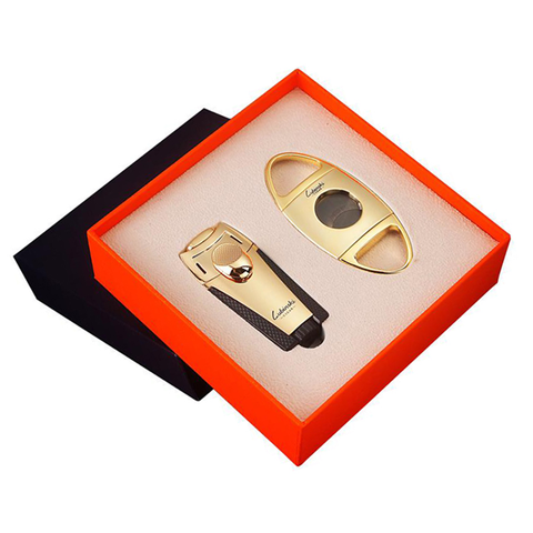 set dao cắt và bật lửa xì gà 2 món Lubinski 80007