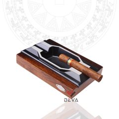 Gạt tàn gỗ 2 điếu cho Cigar cao cấp Lubinski  LB 070