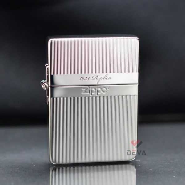 Zippo Tái Bản 1935 Bản Lề Ngoài Vân Nhỏ Kẻ Dọc ZN197